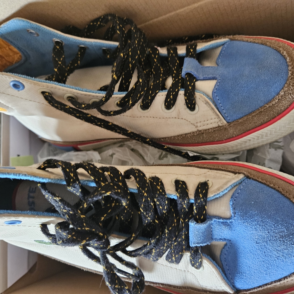 Lacoste Kids Blue and Red Sneakers